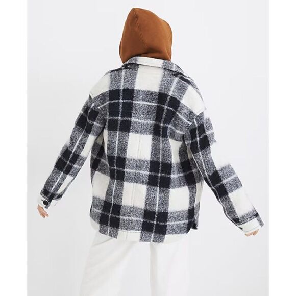 Madewell Walton Shirt Jacket Shacket - Colleton Plaid Marly Plaid Ink Sz S MA304 - Picture 3 of 11